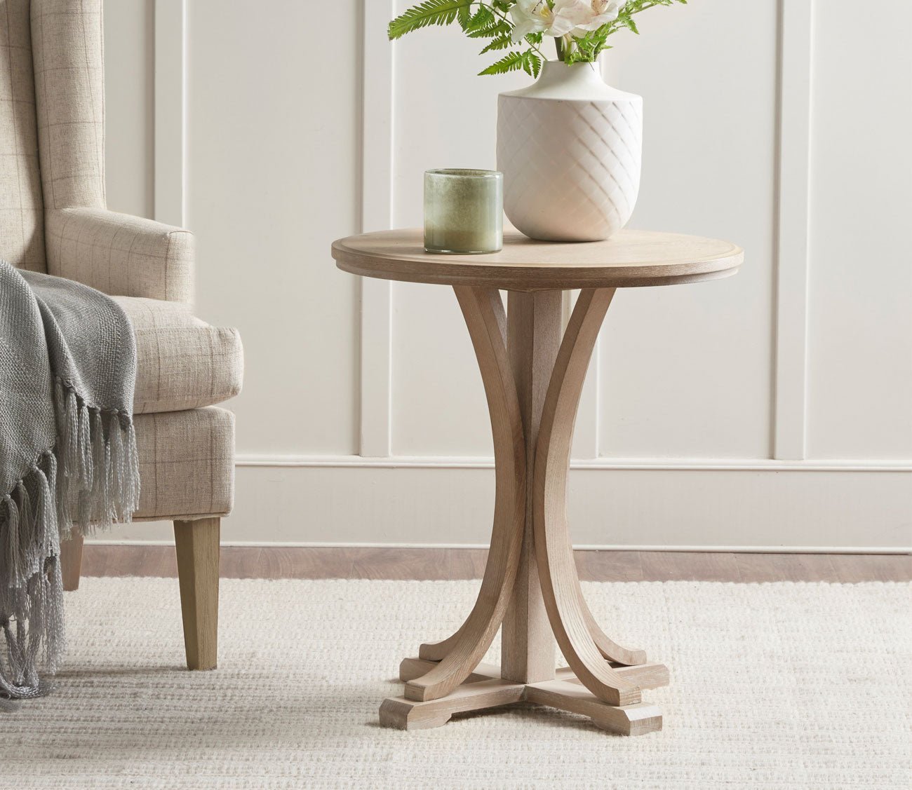 Martha Stewart Fatima Round Wood Accent Table by Martha Stewart