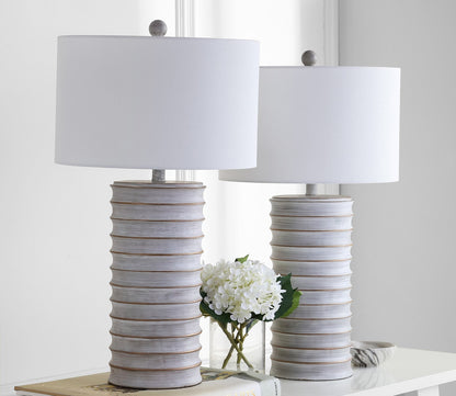 Melina White Table Lamp Set of 2 by Safavieh