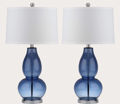 Mercurio Blue Gourd Table Lamp Set of 2 by Safavieh