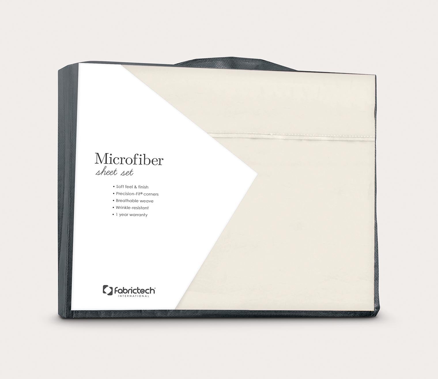Microfiber Sheet Set by PureCare, packaging, ivory