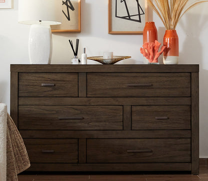 Modern Loft Brown dresser in lifestyle setting