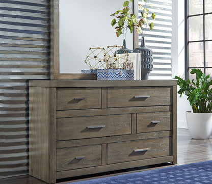 Modern Loft Greystone Storage dresser with mirror - lifestyle