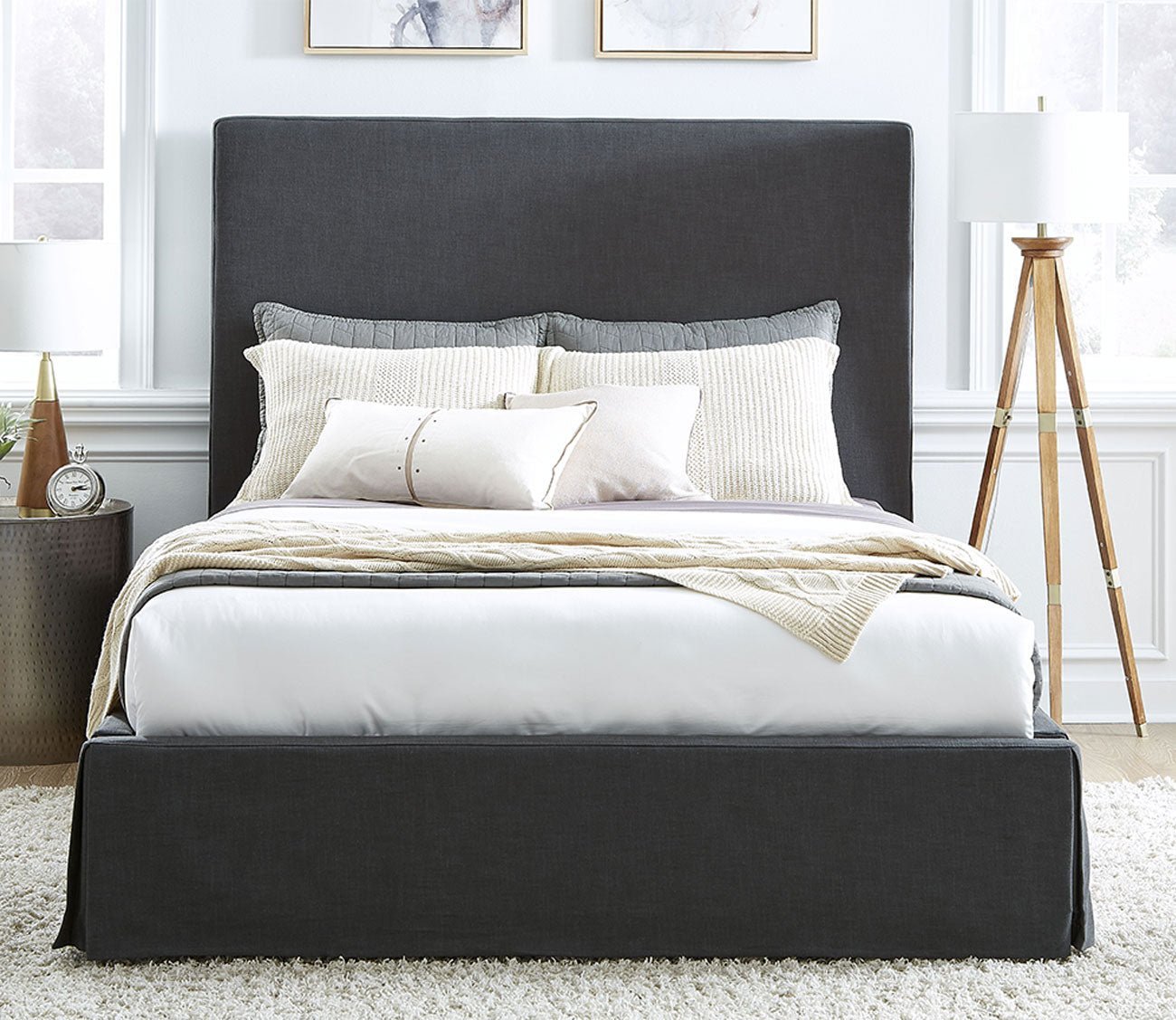 Modus Furniture Cheviot Upholstered Skirted Panel Bed by Modus Furniture