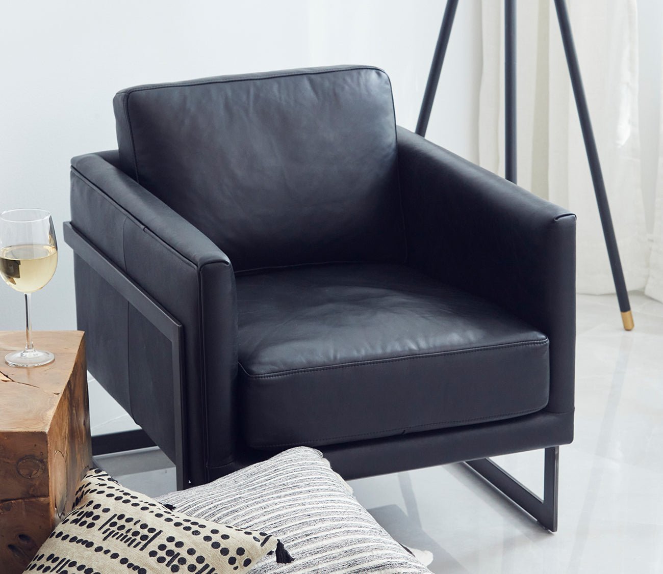 Moe's Furniture Luxley Iron Frame Upholstered Club Chair by Moe's Furniture
