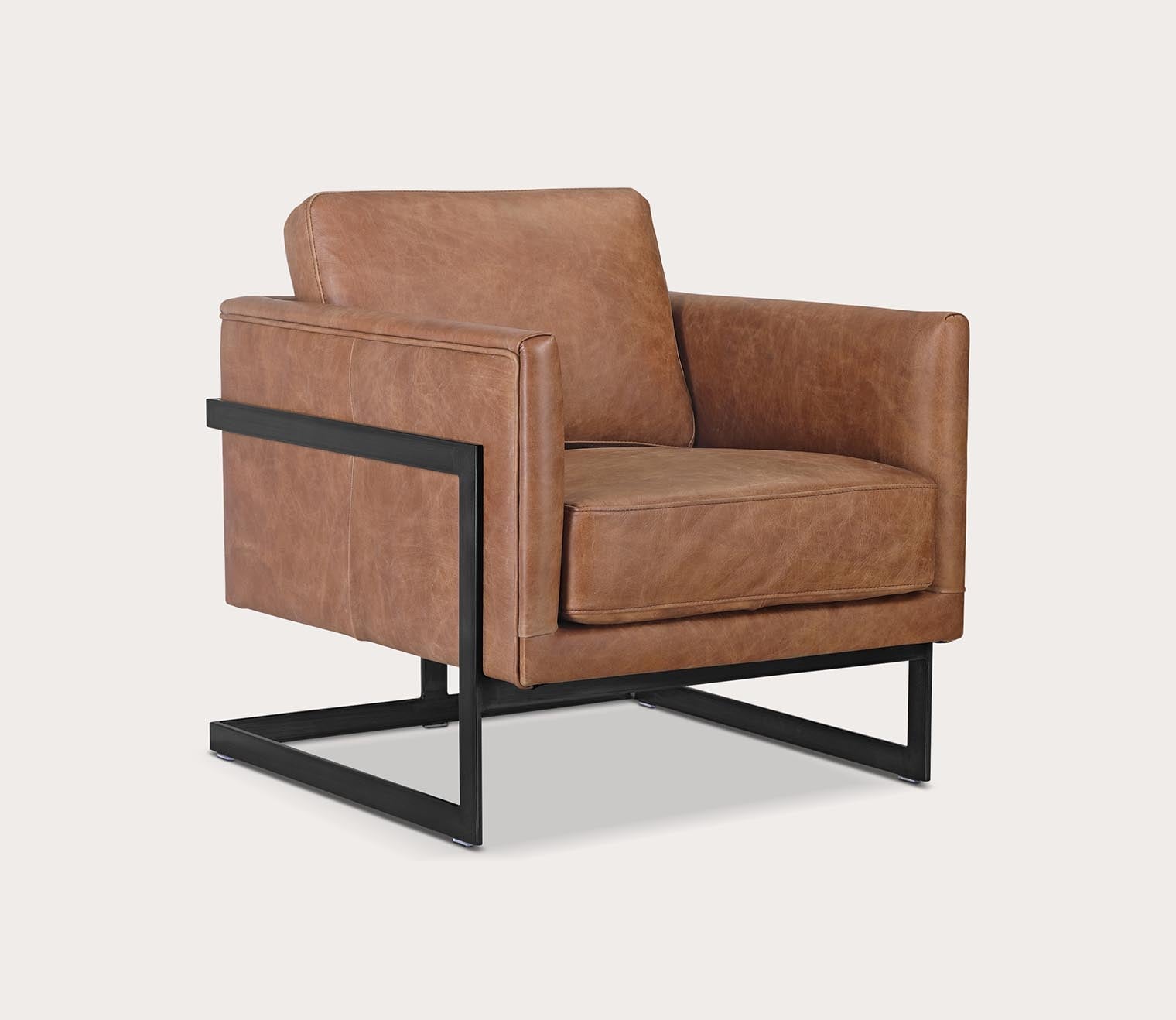 Moe's Furniture Luxley Iron Frame Upholstered Club Chair by Moe's Furniture