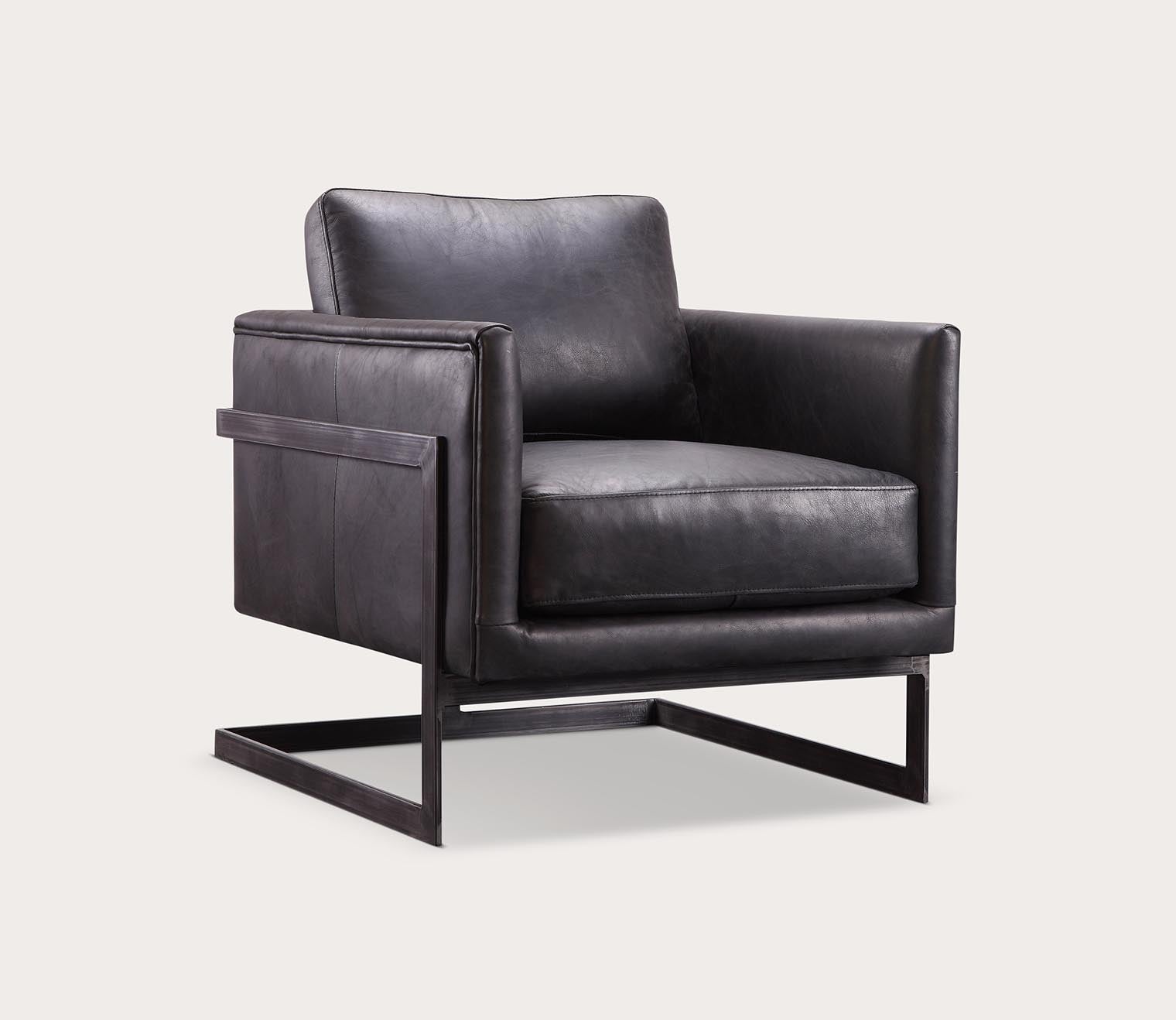 Moe's Furniture Luxley Iron Frame Upholstered Club Chair by Moe's Furniture