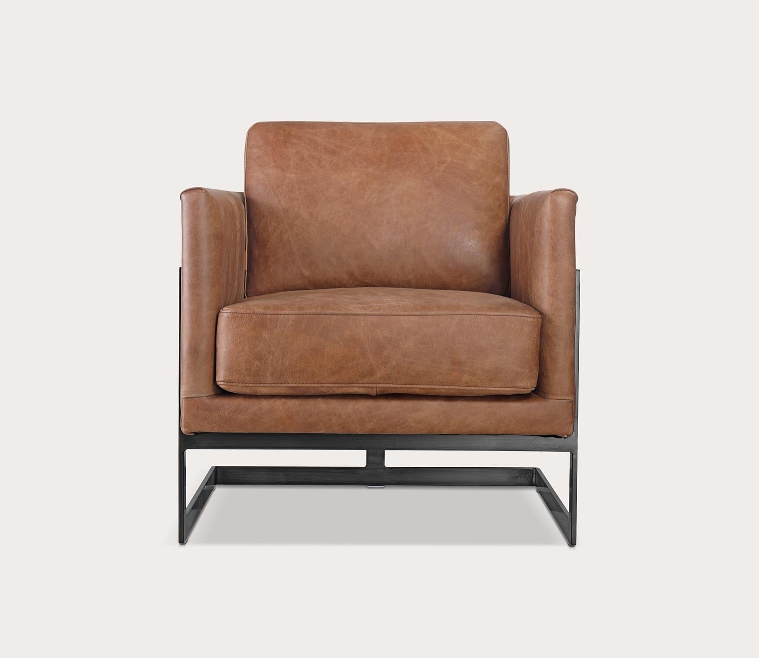 Moe's Furniture Luxley Iron Frame Upholstered Club Chair by Moe's Furniture