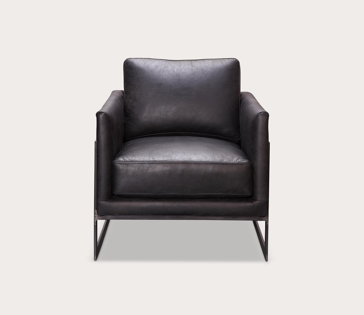 Moe's Furniture Luxley Iron Frame Upholstered Club Chair by Moe's Furniture