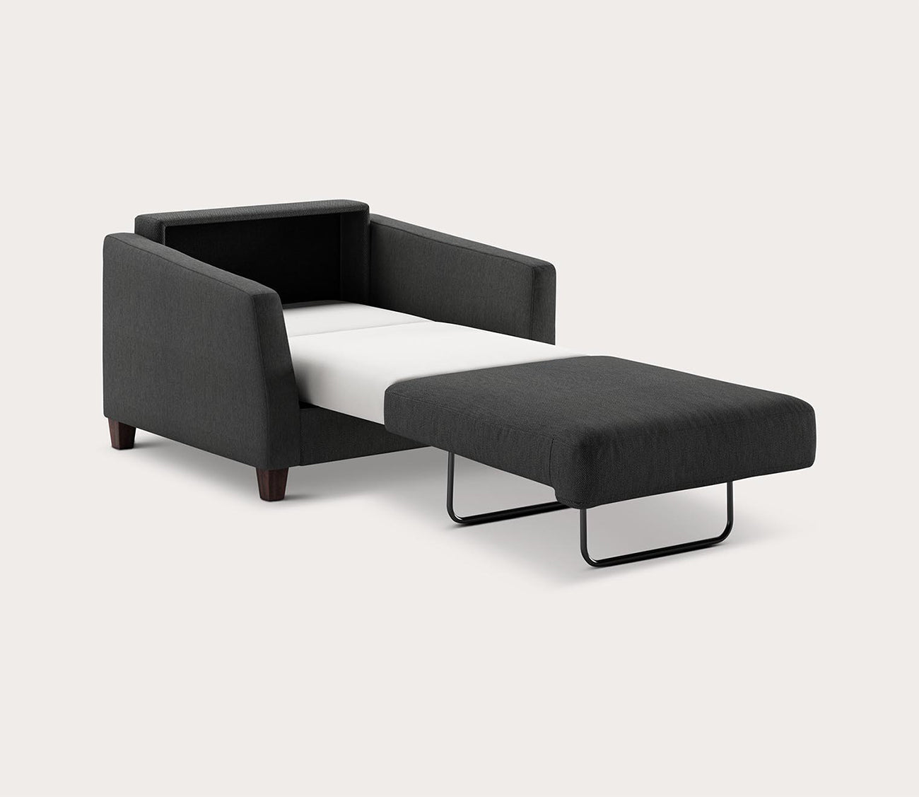 Monika Chair Sleeper by Luonto, charocal, open