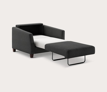 Monika Chair Sleeper by Luonto, charocal, open
