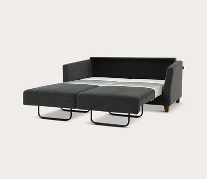 Monika Queen Sofa Sleeper by Luonto, charcoal, fully open