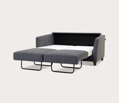 Monika Sofa Sleeper by Luonto in Charcoal, silo, open