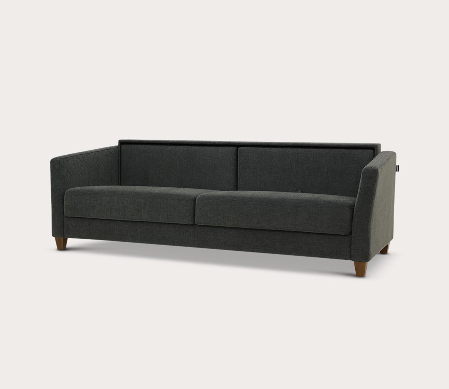 Monika King Sofa Sleeper by Luonto in Charcoal, silo, part open