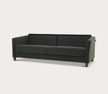 Monika King Sofa Sleeper by Luonto in Charcoal, silo, part open