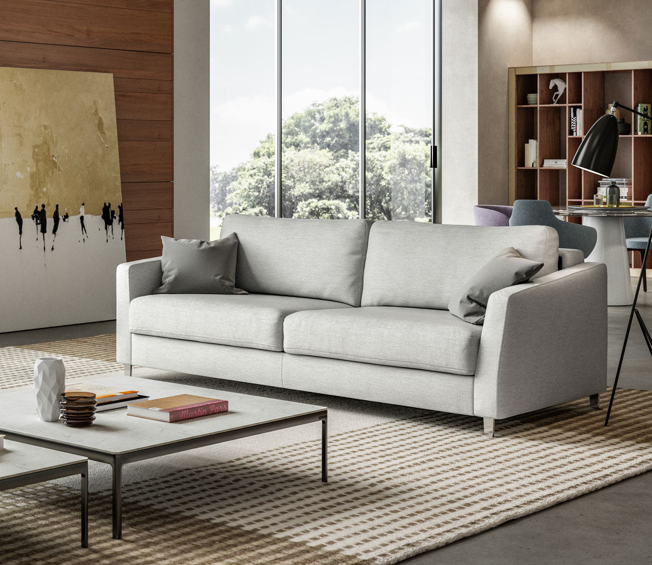 Monika King Sofa Sleeper by Luonto in gray - roomscene