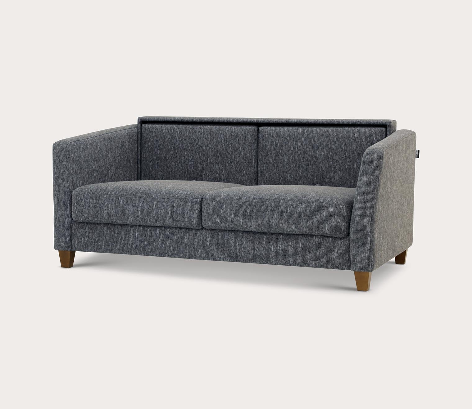 Monika Sofa Sleeper by Luonto in Charcoal, silo, part open