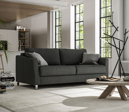 Monika Sofa Sleeper by Luonto in charcoal, roomscene