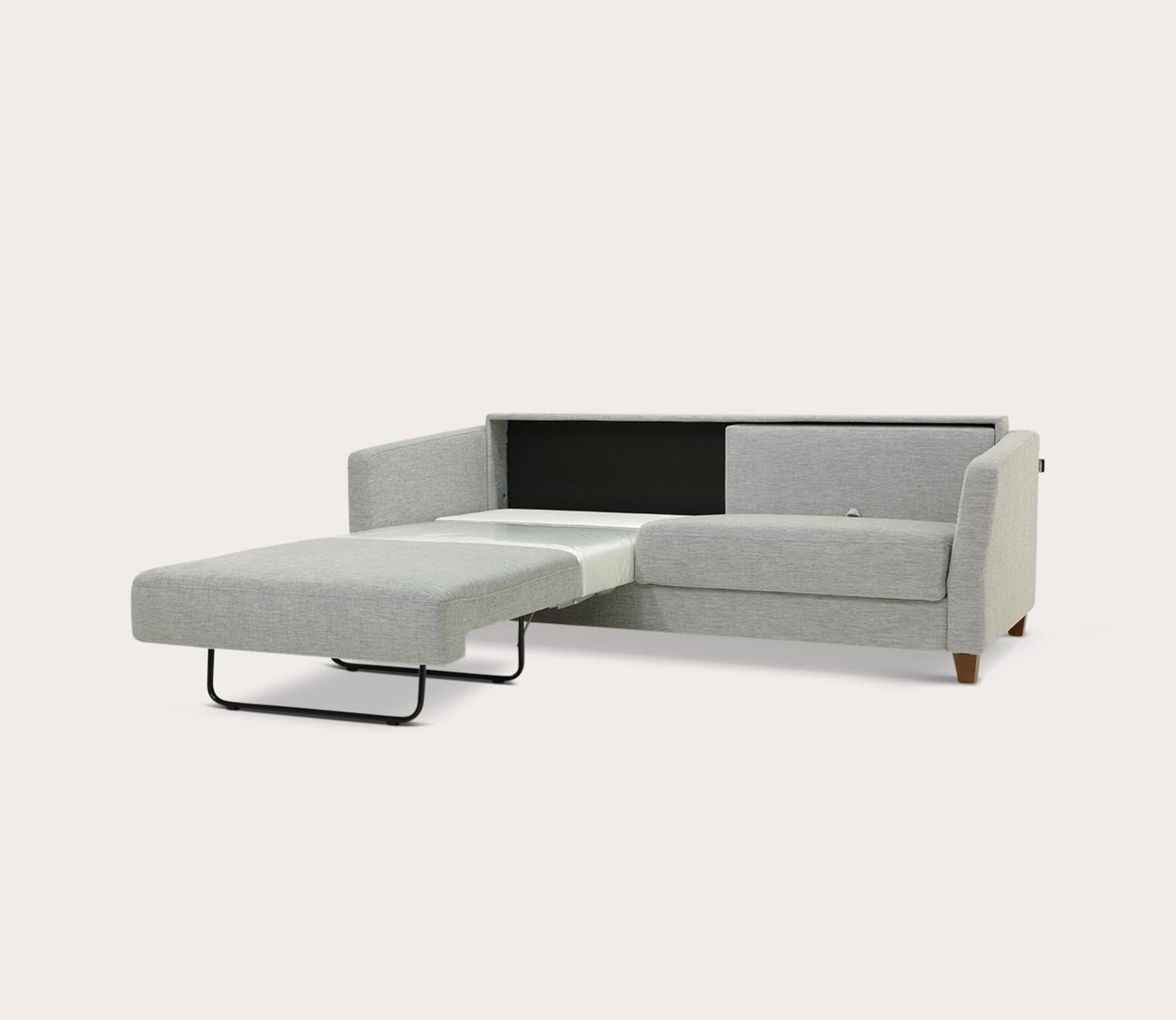 Monika King Sofa Sleeper by Luonto, gray,  silo, part open