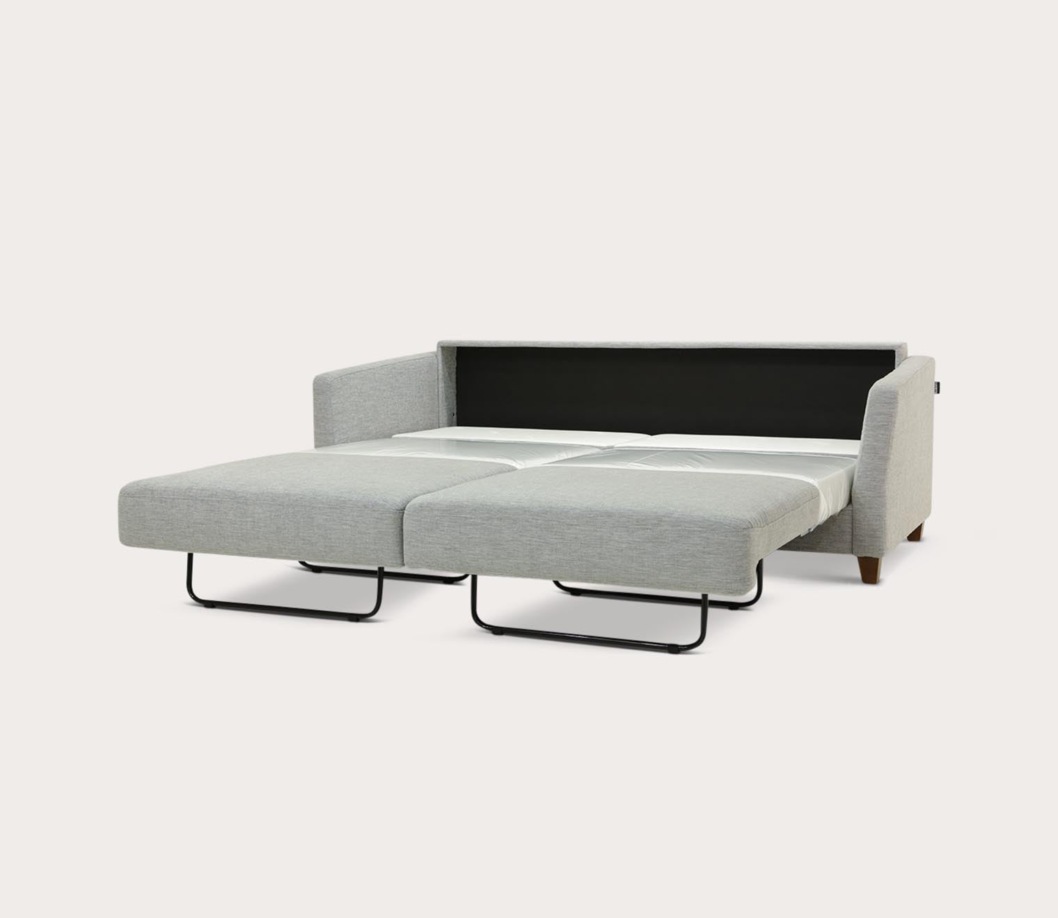 Monika King Sofa Sleeper by Luonto, gray,  silo, opened