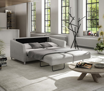 Monika Full XL Sofa Sleeper by Luonto in gray, bed opened