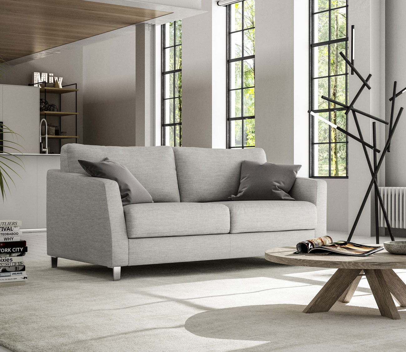Monika Full XL Sofa Sleeper by Luonto in gray