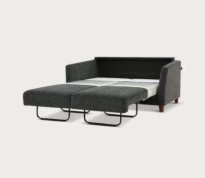 Monika Sofa Sleeper by Luonto in Charcoal, silo, open