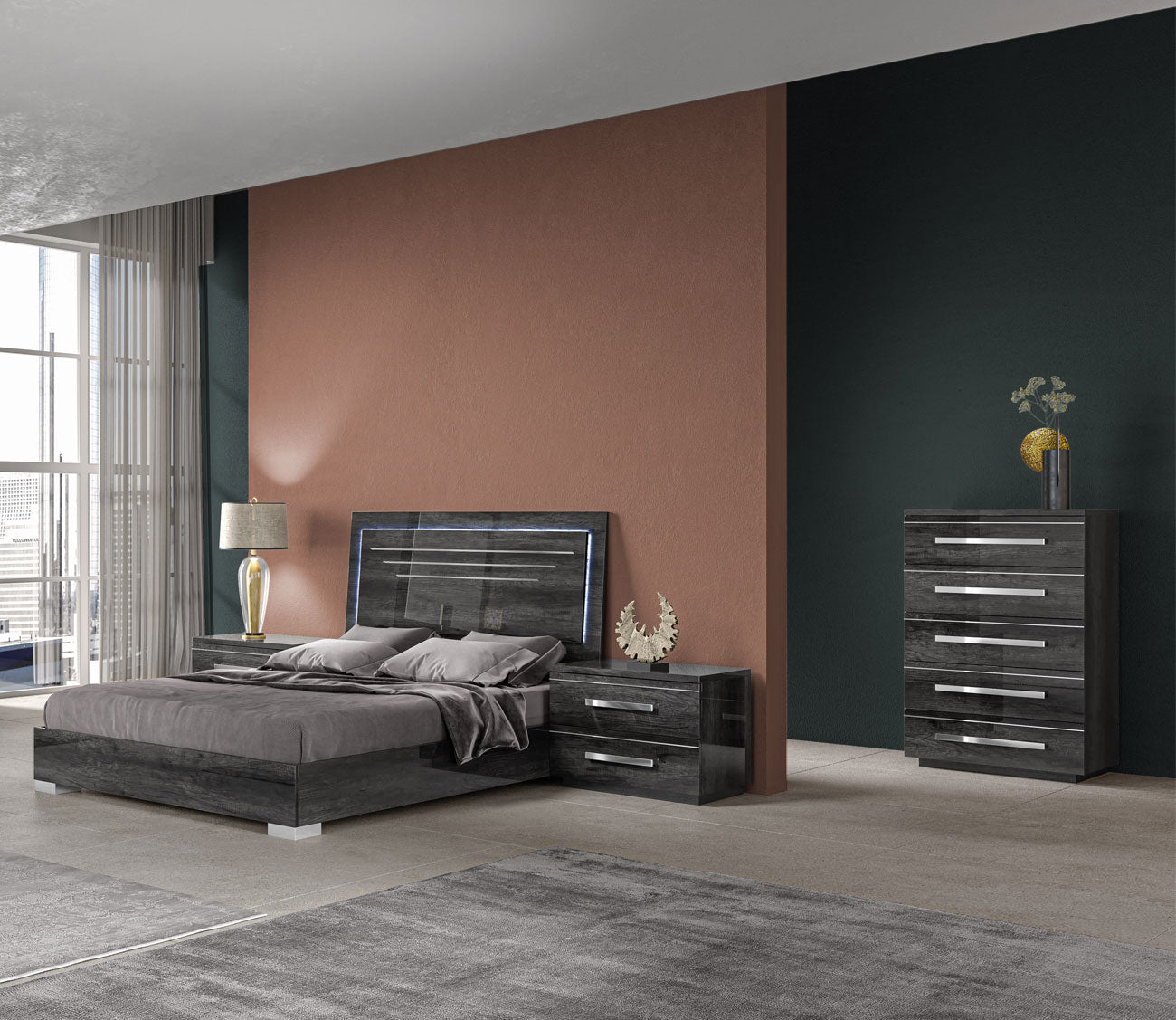 NCA Designs Palmi Lacquered 2 - Drawer Nightstand by NCA Designs