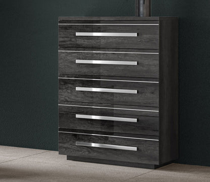 NCA Designs Palmi Lacquered 5 - Drawer Chest by NCA Designs
