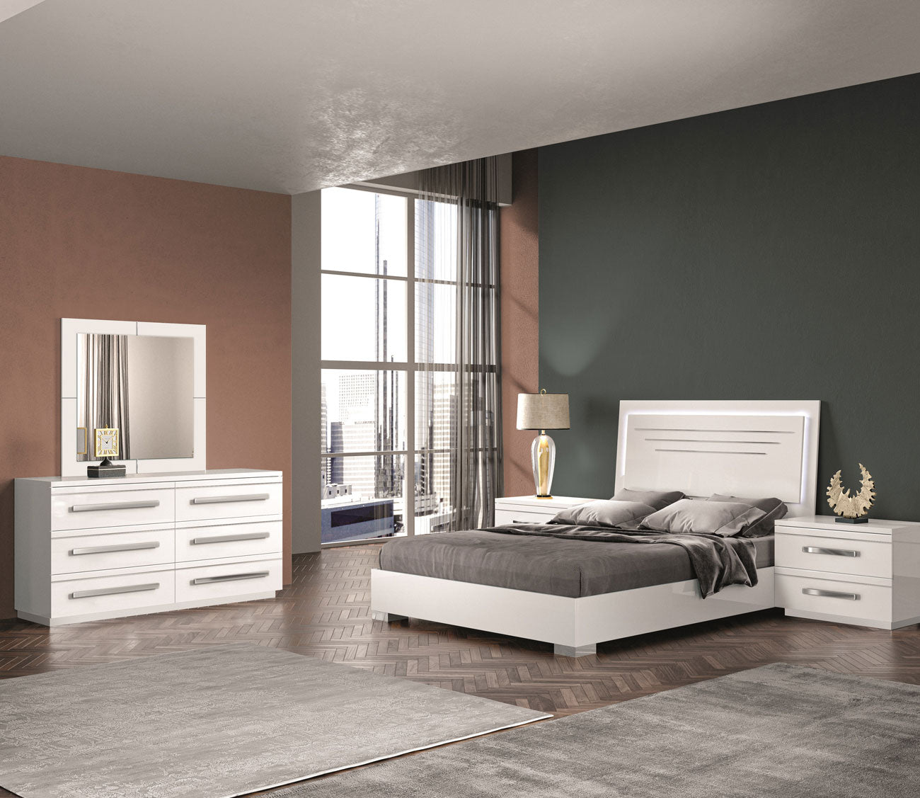 NCA Designs Palmi Lacquered 6 - Drawer Dresser by NCA Designs