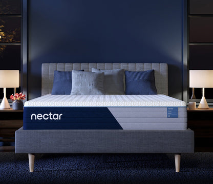 Nectar 5.1 Classic Hybrid Mattress set on a modern bed.