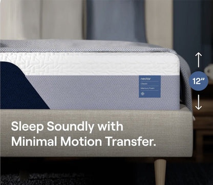 Close-up of Nectar 5.1 Classic Memory Foam Mattress showcasing minimal motion transfer.