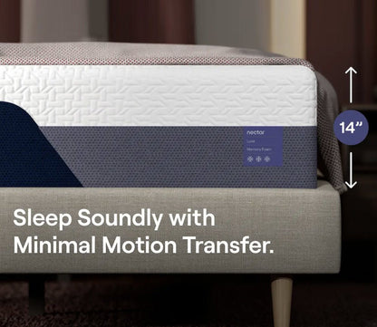Close-up of Nectar 5.1 Luxe Memory Foam Mattress showcasing minimal motion transfer.