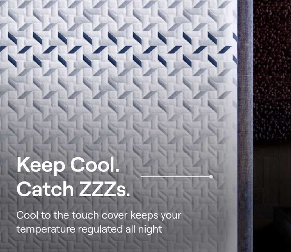 Textured cool-touch mattress cover designed for temperature regulation.