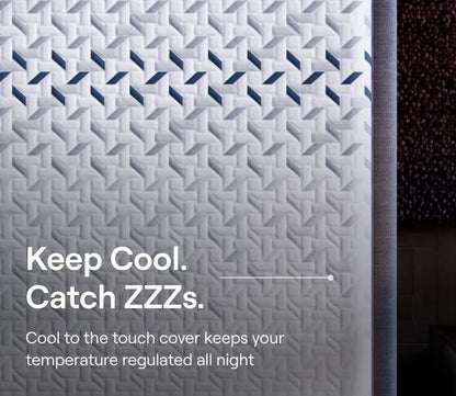 Textured cool-touch mattress cover designed for temperature regulation.