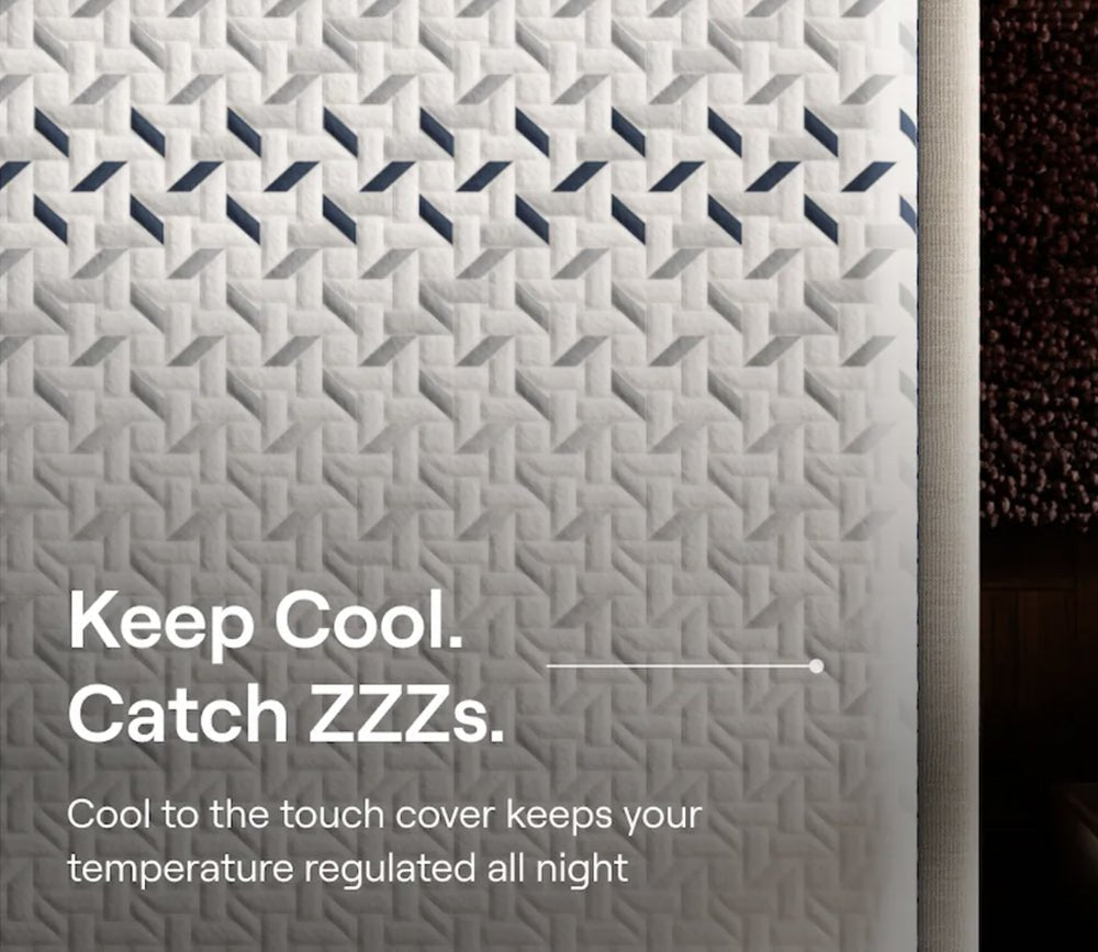 Close-up of a cool-touch quilted mattress cover.