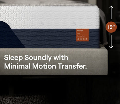 Close-up of Nectar 5.1 Ultra Memory Foam Mattress featuring minimal motion transfer.