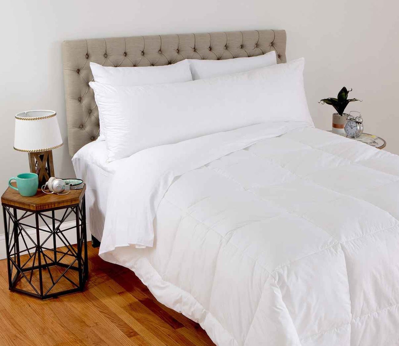 Night Song Down Alternative Body Pillow by City Mattress, one bed in roomscene