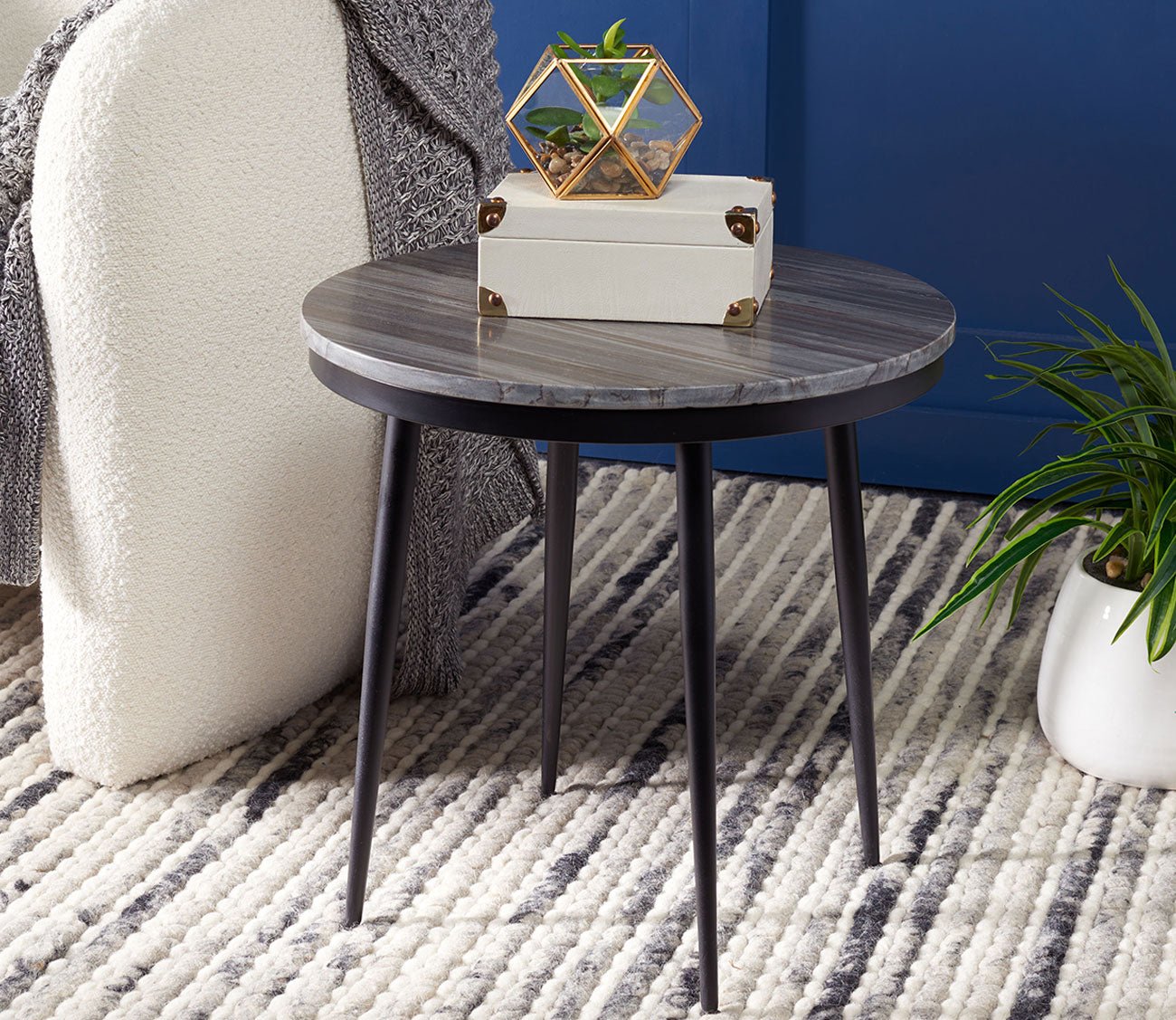 Nylah Marble Side Table by Safavieh