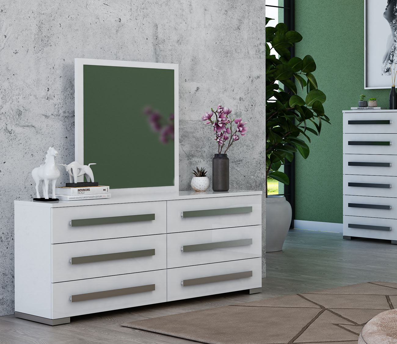 Odessa dresser with mirror and Odessa Chest