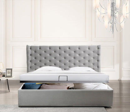 Parker Tufted Velvet Upholstered Storage Bed by Casa Bianca featuring storage