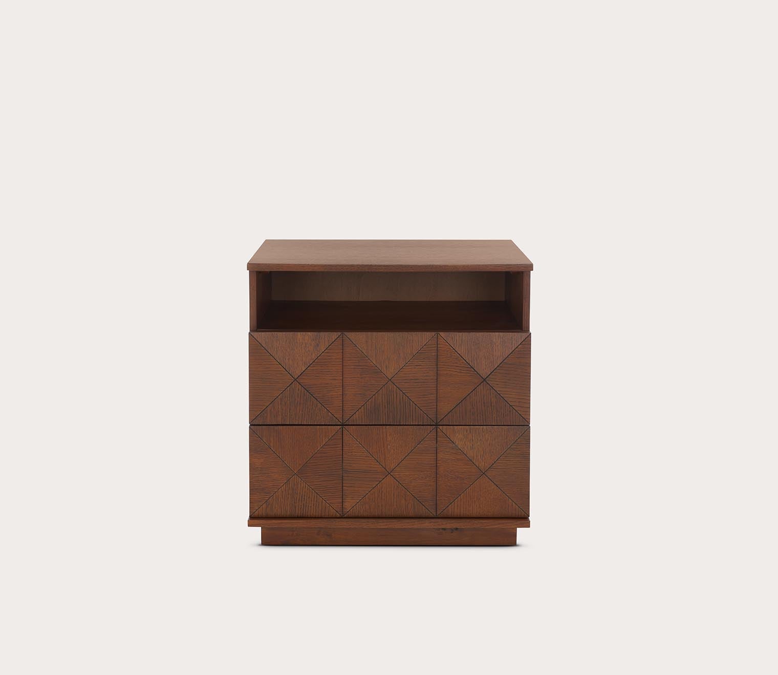 Patty 2-Drawer Nightstand by Safavieh - walnut front view