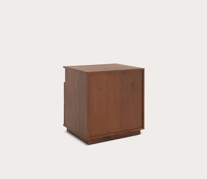 Patty 2-Drawer Nightstand by Safavieh - walnut side and back view