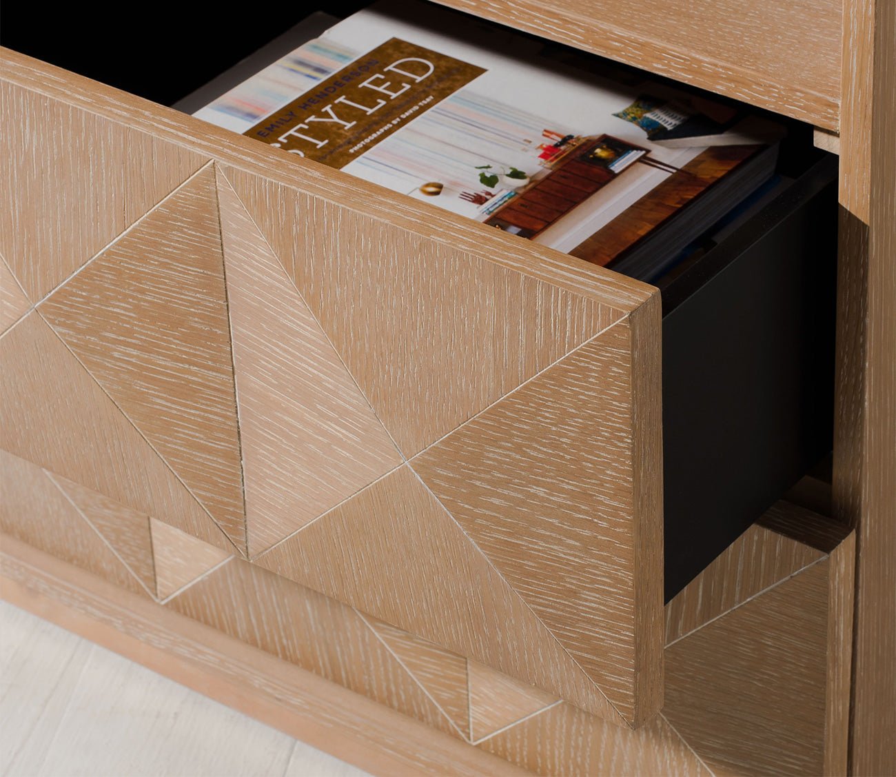 Patty 2-Drawer Nightstand by Safavieh in natural color close-up