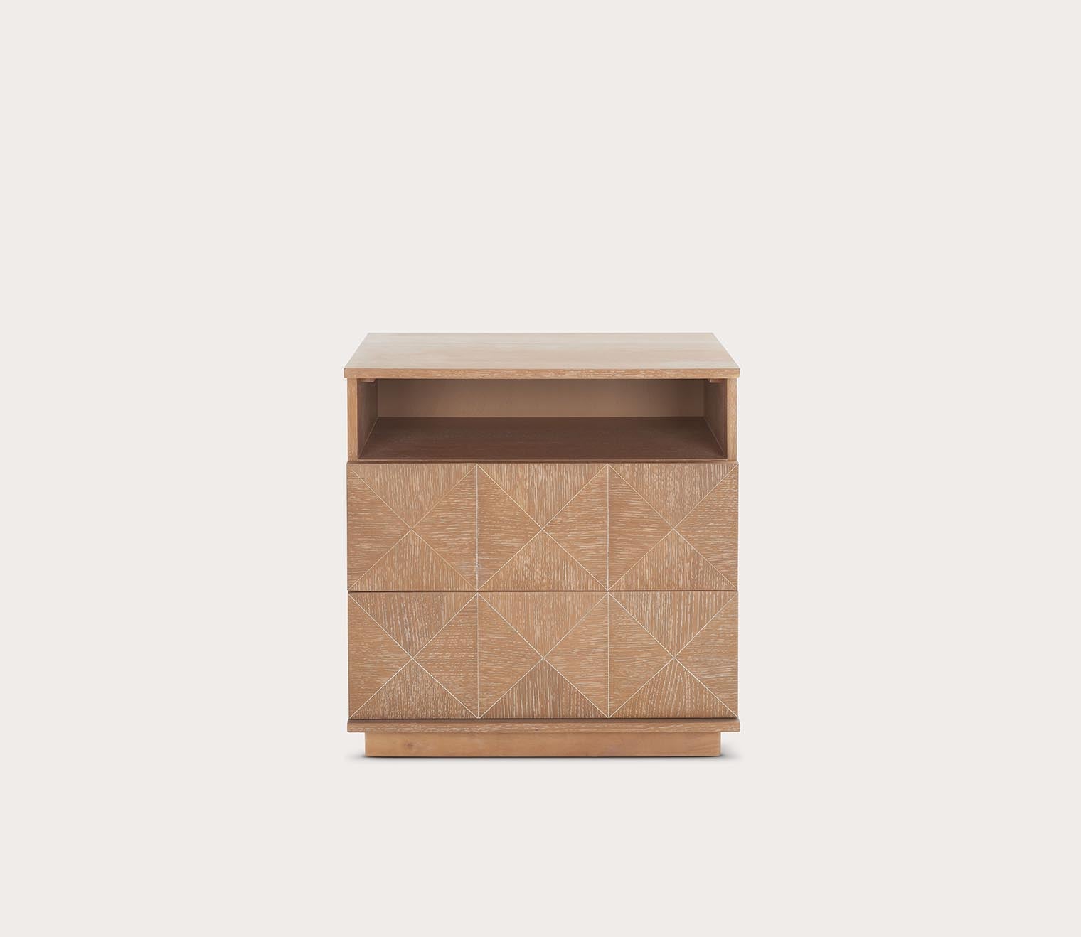 Patty 2-Drawer Nightstand by Safavieh in natural color - front view