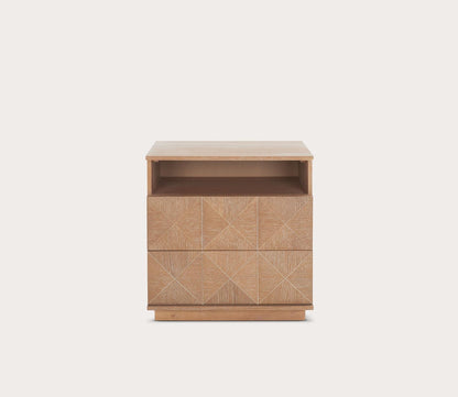 Patty 2-Drawer Nightstand by Safavieh in natural color - front view