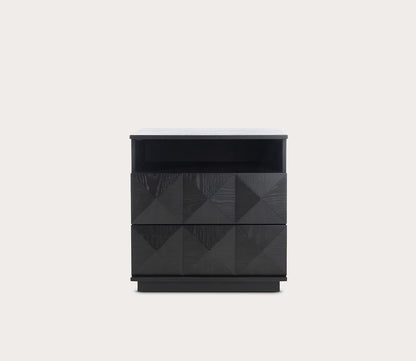 Patty 2-Drawer Nightstand by Safavieh - silo in black front view