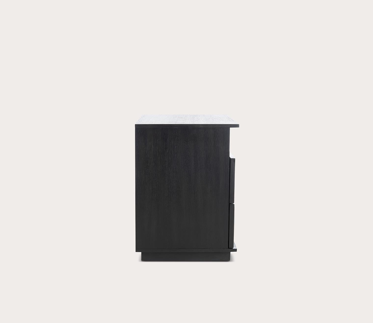 Patty 2-Drawer Nightstand by Safavieh - silo in black side view