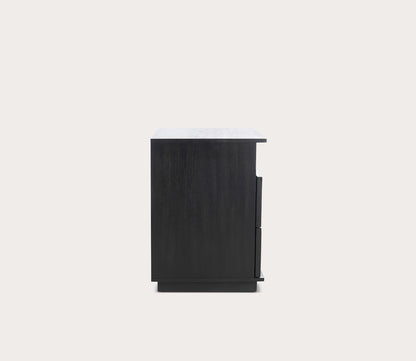 Patty 2-Drawer Nightstand by Safavieh - silo in black side view