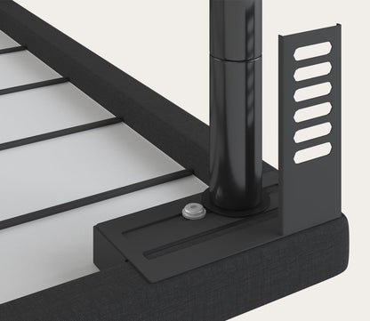 Plateau Platform Frame by Hollywood Bed & Spring MFG, close up of frame construction