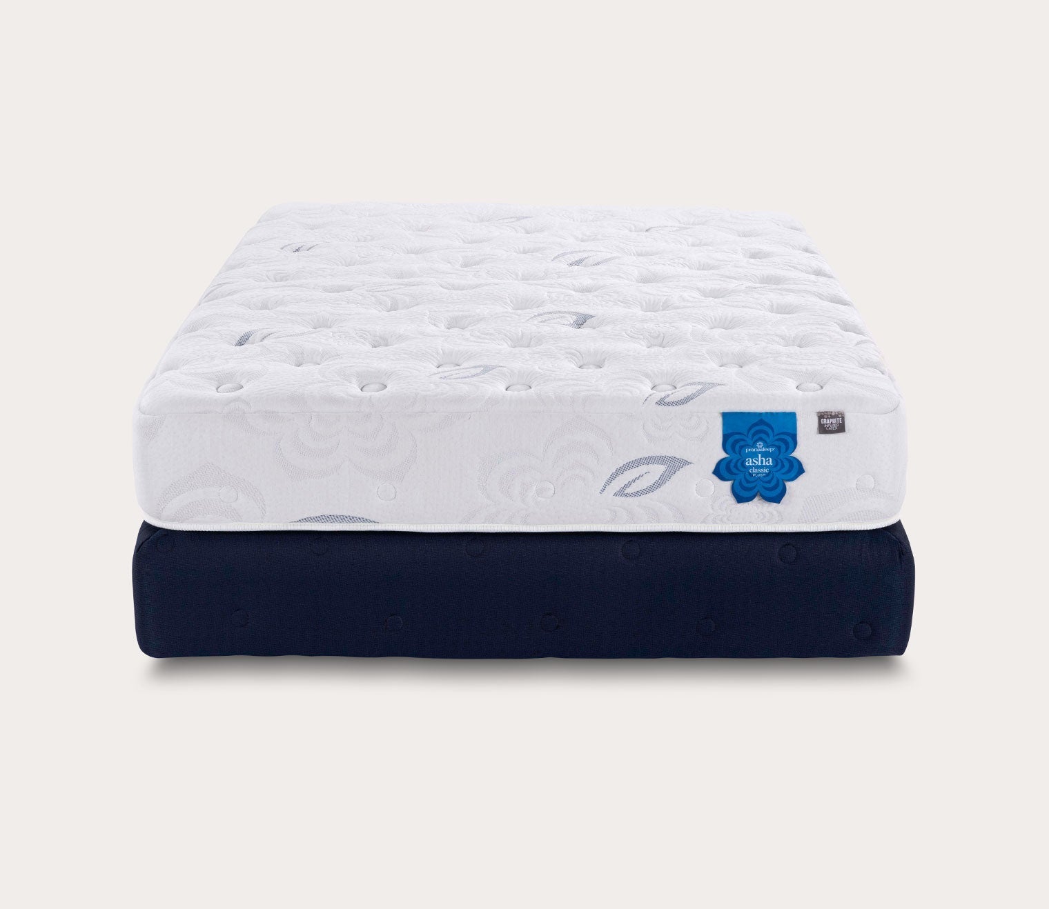PranaSleep Asha Classic 3.0 Plush Mattress by PranaSleep - silo front view on standard foundation